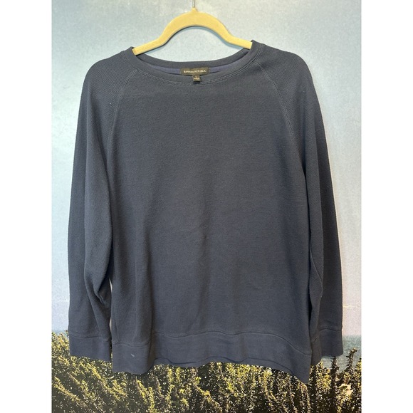 Banana Republic Shirt Mens Size L Large Blue Thermal Waffle Long Sleeve - Picture 1 of 3